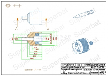 N Plug Male Straight Crimp Connector for LMR195 RG58 RG142 RG400 Coax