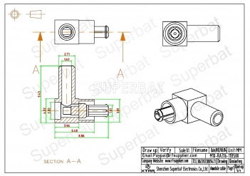 MC-Card Plug Male Connector  Right Angle None Crimp RG316