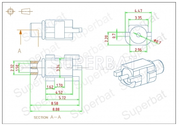 MMCX Plug Male Connector Straight Solder