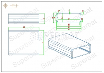 Aluminum Enclosure Case Split Body 97mm*40mm*120mm（W*H*L）