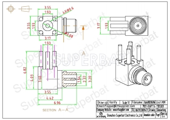 MMCX Plug Male Connector Right Angle Solder