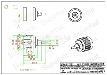 N Plug Male Straight Crimp Connector for RG316 RG174