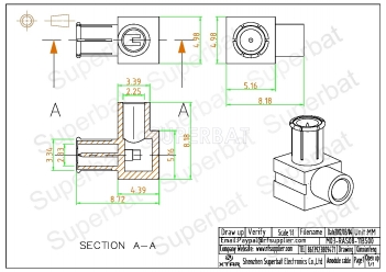 MCX Plug Male Connector Right Angle Solder for Semi-Rigid .086" RG405 Cable