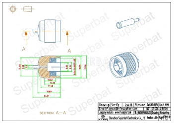 N Plug Male Straight Solder Connector for Semi-Rigid 0.086" RG405 Cable