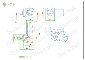 MMCX Plug Male Connector Right Angle Crimp LMR-195