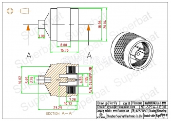 N Plug Male Straight Solder Connector for Semi-Rigid 0.141" RG402 Cable