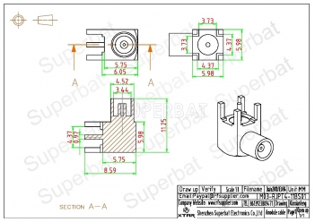 MCX Jack Female Connector Right Angle Solder