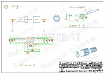 50ohm MMCX Female Jack Connector for RG316 Cable