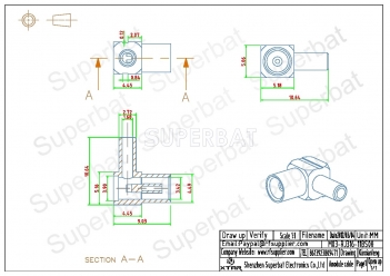 MCX Jack right angle crimp connector for RG316,RG174,KSR100 cable