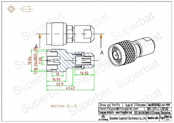 N Plug Male Straight Clamp Connector for 1/4 inch Superflexible Cable