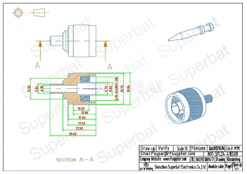 N Plug Male Connector Straight Crimp LMR240