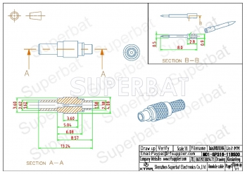 MMCX connector male straight crimp for RG316 cable