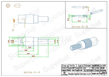 MCX connector Jack crimp straight for RG316 cable