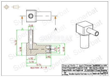 MS-147 Plug Male Connector Right Angle for RG316