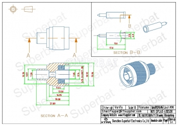 High precision 50 ohm N Plug Male RF Coaxial Connector Straight Crimp for LMR400 RG8 Cable