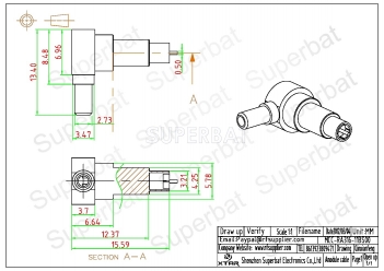 MS156 MCC Plug Male Connector Right Angle for RG316