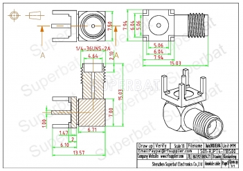 SMA Female PCB Mounted Right Angle Jack Connector