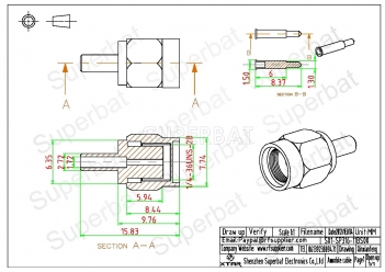 Superbat SMA Plug Male Straight Crimp Connector for RG316 RG174 LMR100