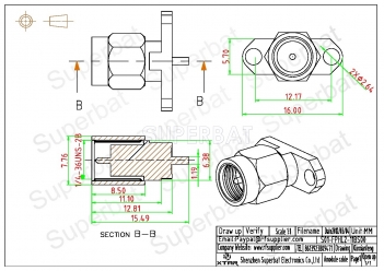 SMA Male 2 hole flange Plug Straight Solder Connector