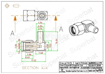 RP SMA Plug Female Connector Right Angle Crimp for LMR-195 Cable