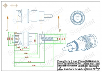 BNC Plug Male to RCA Plug Male Adapter Straight