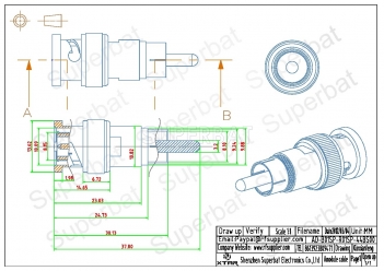 BNC Plug Male to RCA Plug Male Adapter Straight