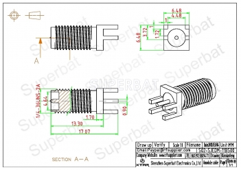 RP SMA Jack Male Straight Connector for 0.062 inch End Launch PCB