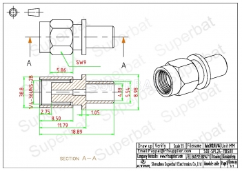 Superbat 50 Ohm RP SMA Plug Female Straight RF connector Crimp for LMR240