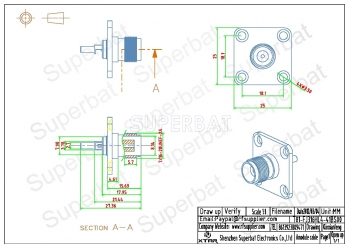 TNC Jack Female Connector Straight 4 Hole Flange Crimp RG316