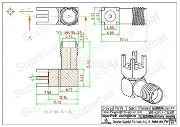 SMA Female Jack PCB Mounting Right Angle Connector