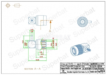 TNC Plug Male Connector Right Angle Crimp RG316