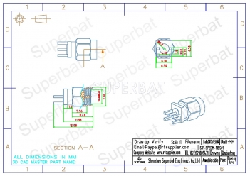 SMA Plug Male Straight Solder for 0.062 inch End Launch PCB Connector