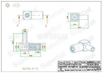 SSMB Plug Female Connector  Right Angle Crimp for RG316