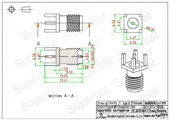 Universal Type RP SMA Jack Male Straight PCB Connector