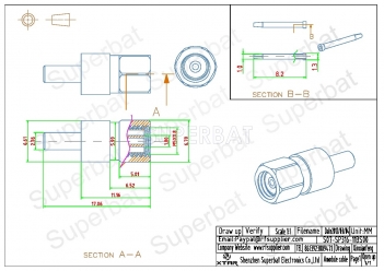 SMC Female Plug straight Cable Connector Goldplated Solder RG174,RG316,LMR100