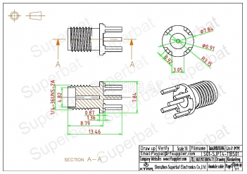 SMA Female PCB mounted Straight Connector