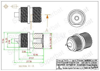 UHF Jack Female Connector Straight Bulkhead Solder