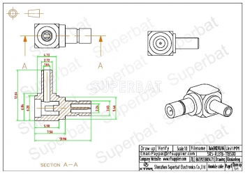 SMB Male Jack Right Angle Crimp Connector for RG316 RG174