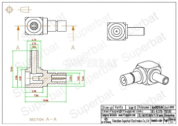 SMB Male Jack Right Angle Crimp Connector for RG316 RG174