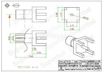 SMB Male Jack Straight Solder PCB Mount Connector