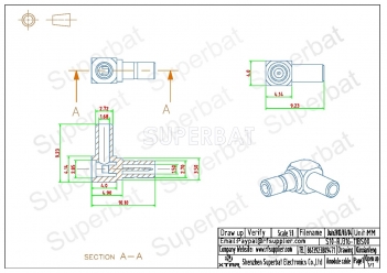 SSMB Jack Male Connector  Right Angle Crimp RG316