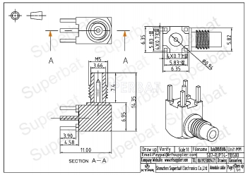 SMC Jack Male Connector Right Angle Solder