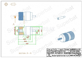 UHF Jack Female Connector Straight Crimp RG316