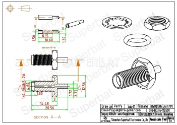 RP SMA Jack Male Straight Bulkhead O-Ring Crimp Connector for RG316 cable