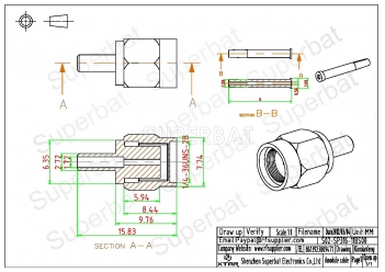 Superbat RP-SMA Plug (female socket) straight connector crimp for RG316 LMR100 RG174 cable