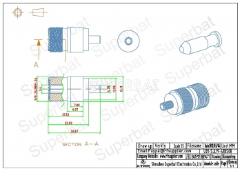 UHF Jack Female Connector Straight Crimp LMR-195