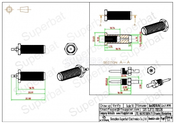 Superbat 50 Ohm SMA female Connector with 17mm long thread for 1.13mm cable