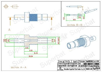 SMB Jack Male Bulkhead Crimp Connector for RG316/RG174 Coaxial Cable