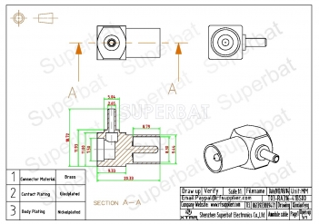 TV Crimp Plug Right Angle connector for RG316,RG174,RG188