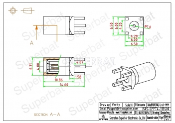 SMB Female Plug Straight Solder PCB Mount Connector